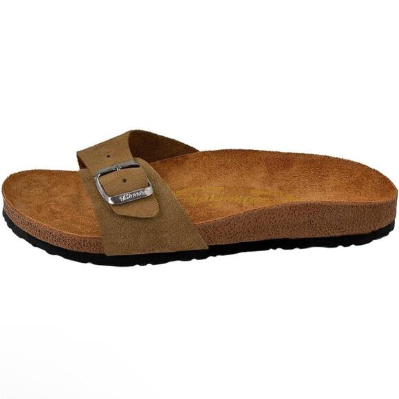 Moosfield Leather slip on sandal Sz 38/ US 7.5 - Picture 3 of 5